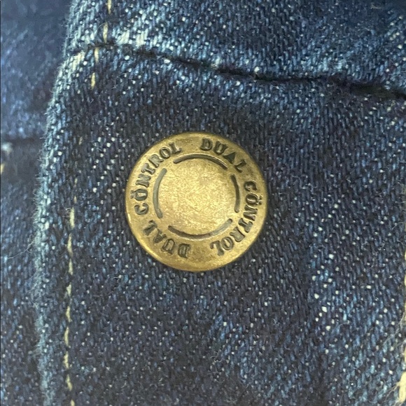 Vintage 1980’s Dual Control Denim Navy Sherpa Collar Bomber Jacket - Picture 9 of 12